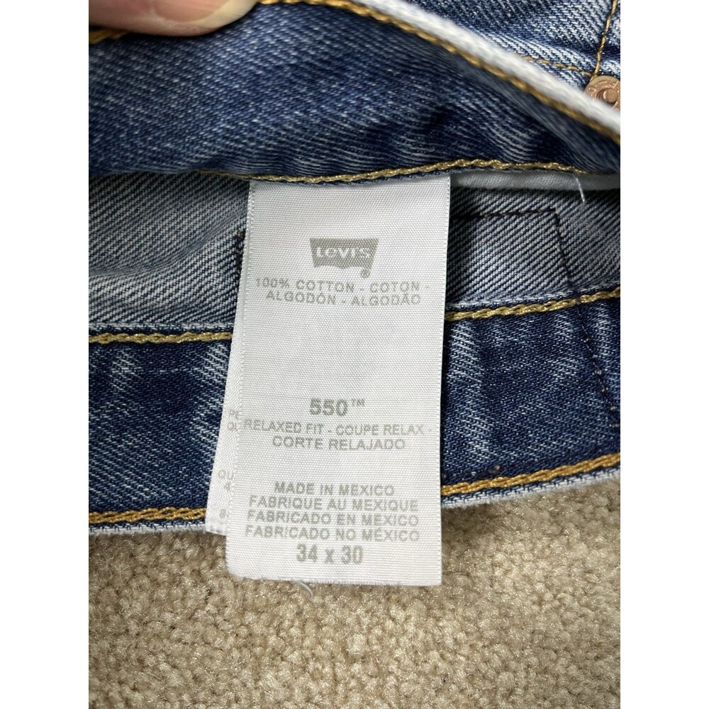 Levis 550 Mens Jeans Relaxed Fit 34x30 (34x28.5 Actual ) Mexico Made Y2K Style - Picture 4 of 11